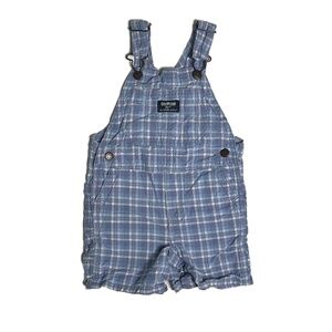 OshKosh B'gosh | 18M Blue Plaid Overalls | Shortalls